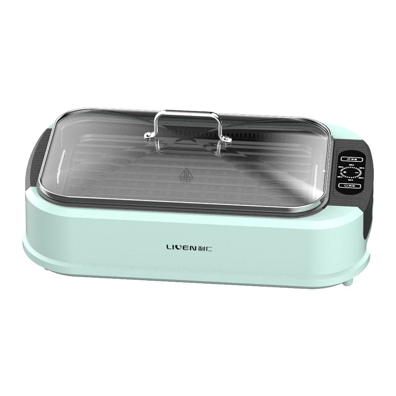 Multi-functional 2 In 1 Electric Bbq Grill heat evenly With Hot Pot Smokeless Indoor Electric Bbq Grills-海智集-
