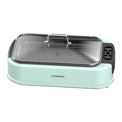 Multi-functional 2 In 1 Electric Bbq Grill heat evenly With Hot Pot Smokeless Indoor Electric Bbq Grills-海智集-