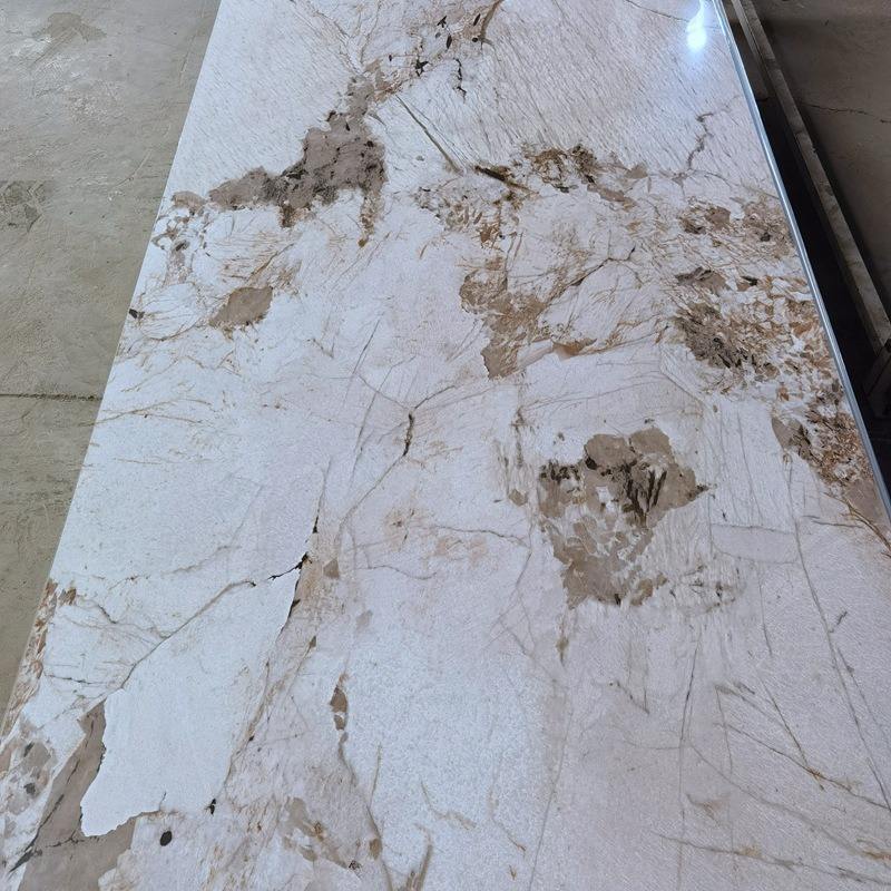 1220*2440mm High Gloss Modern Waterproof PVC Marble Sheet Wall Panel Indoor Decor UV Board for Apartments Moisture-Proof-海智集-