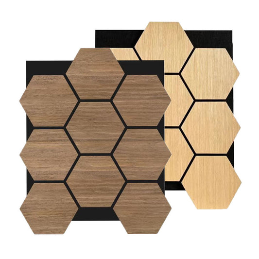 Professional Office and Apartment Wood Acoustic Panels Ultra Thick Hexagonal Design for Soundproofing Wall Decor for Hotels-海智集-