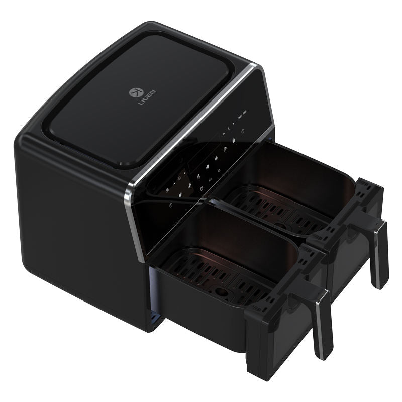 Wholesale Manufacturer Customized Household Smart Digital double Air Fryer With Touch Screen Display 4.5+4.5L-海智集-