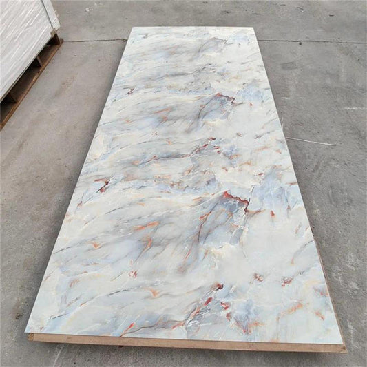 High Quality Bedroom Living Room 3d Uv Marble Sheet Uv Marble Wall Panel Easy Installation Custom Pvc Wall Panel-海智集-
