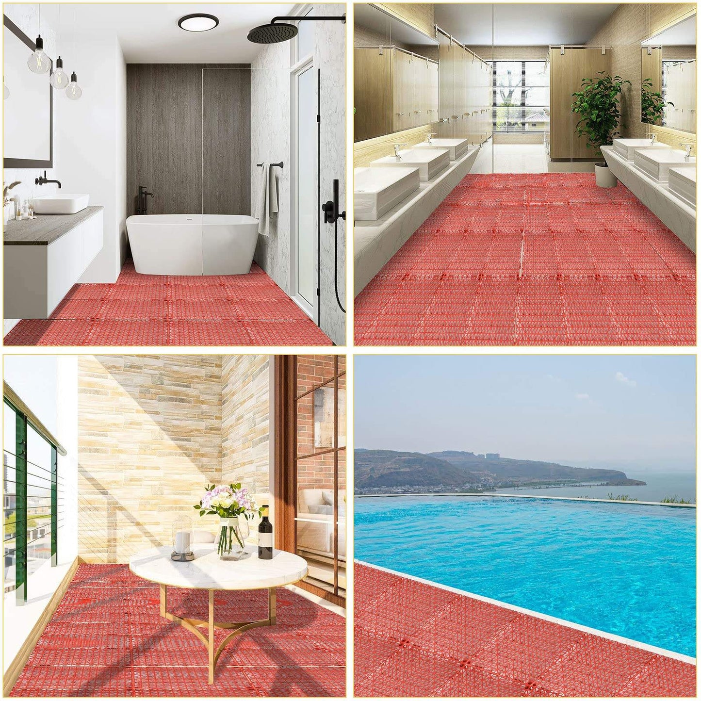 Recyclable Plastic Flooring Environmentally Friendly Sturdy for School Courtyard Playground-海智集-