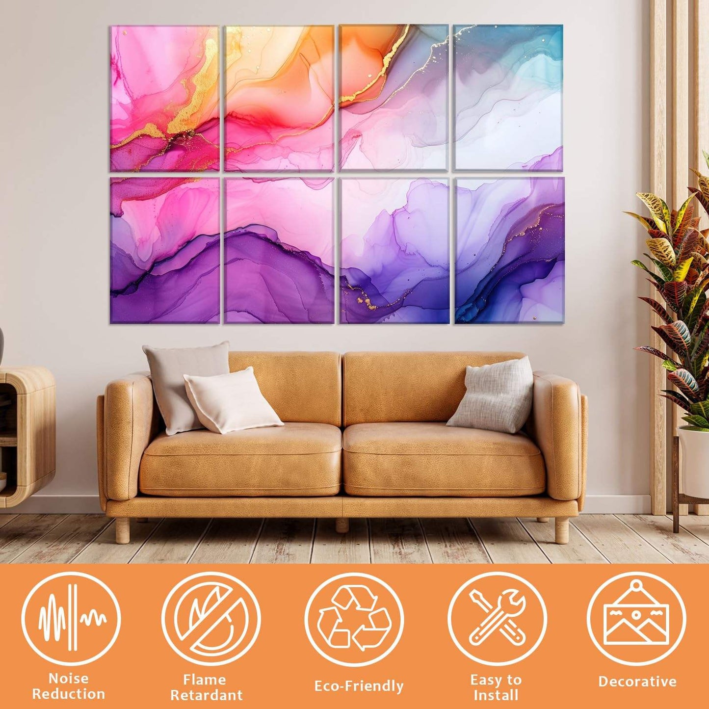 Customized Patterns Noise Reducing Self Adhesive Wall Panels Sound Absorbing for Studio Office Home-海智集-