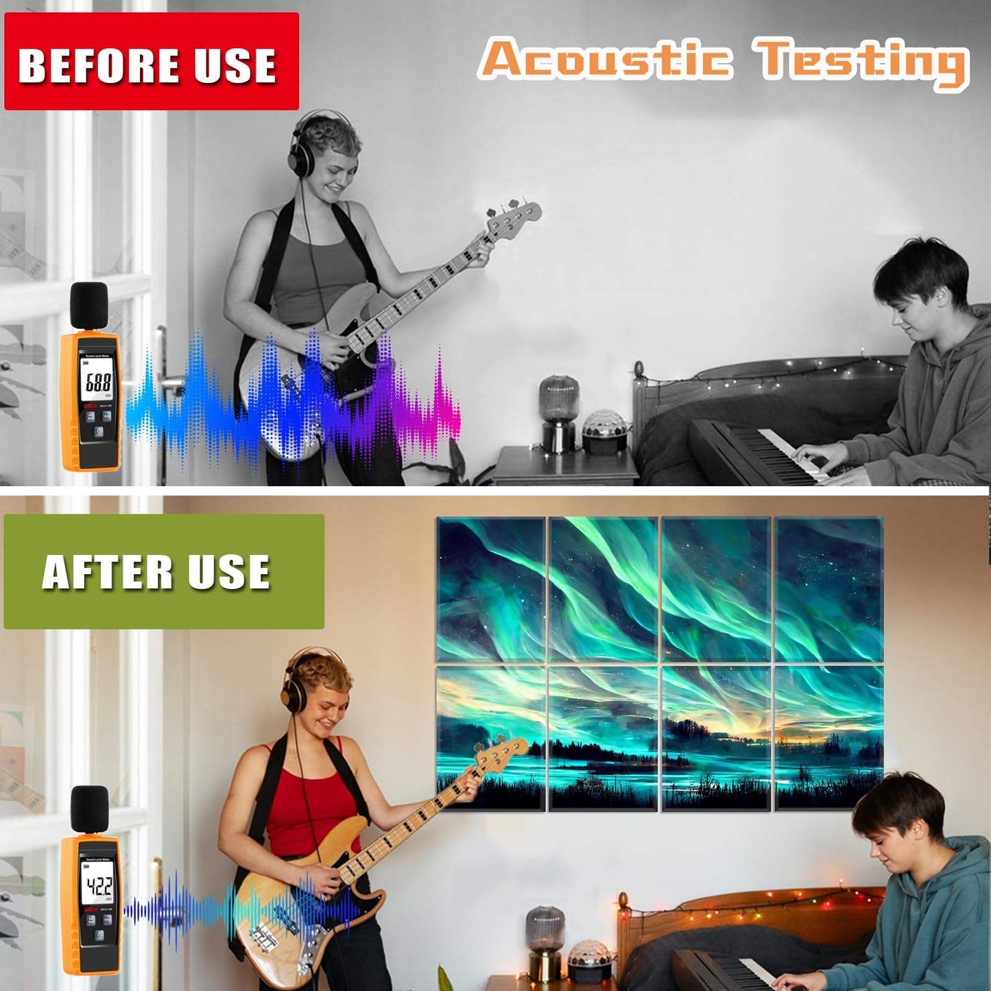 Custom Photo Fiber Polyester Art Acoustic Panels for Living Room Indoor-海智集-