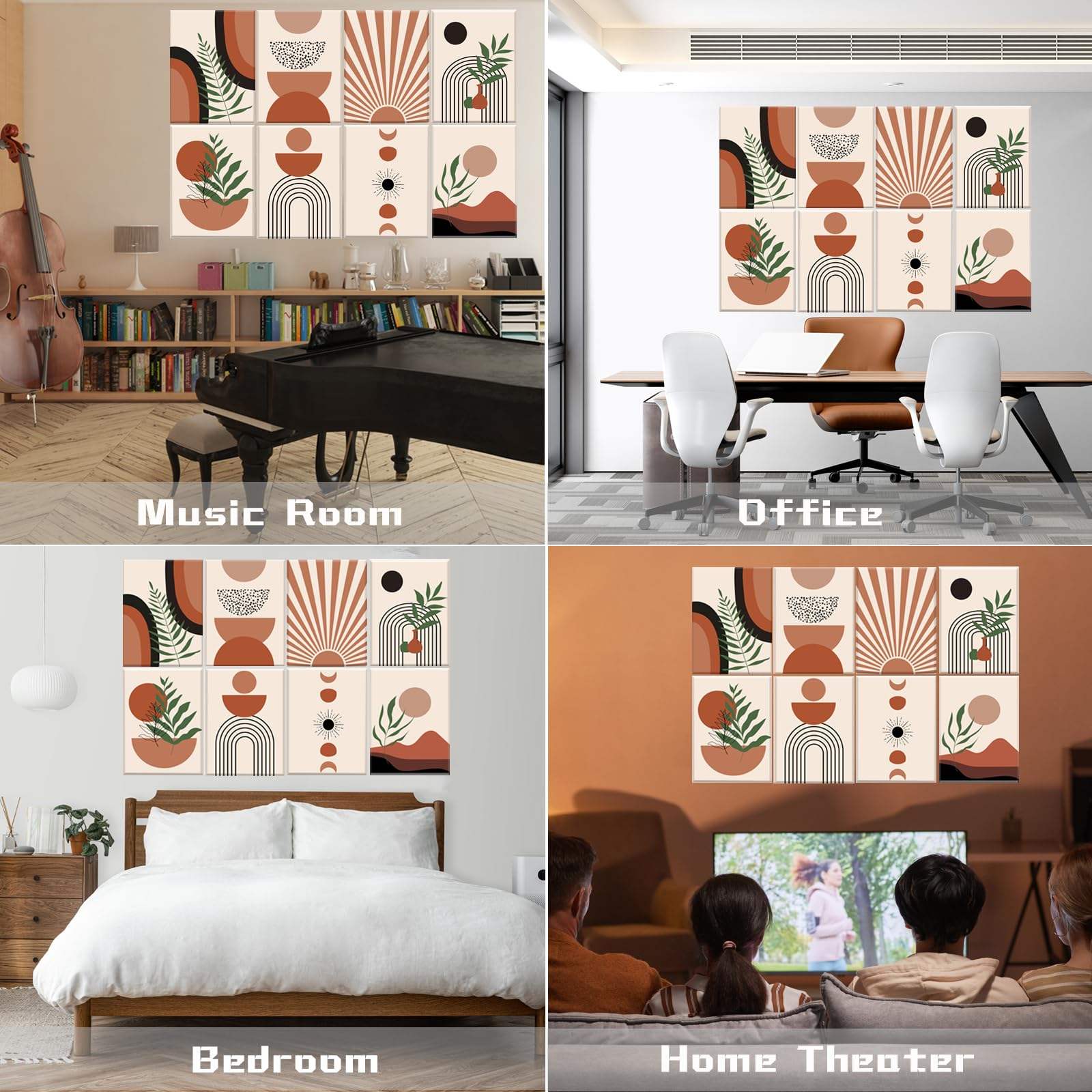 Decorative Room Noise Dampening Canceling Reducing Blocker Art Acoustic Panels Tiles for Walls-海智集-