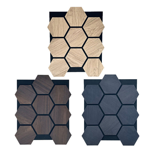 Custom Hexagon Acoustic Wall Panels High-Performance Noise Reduction Wood MDF Panels for Home Commercial Use-海智集-