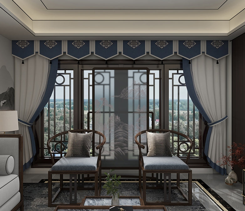 High-End Customizable Painted & Embroidered Jacquard Screen – B2B Wholesale for Commercial Spaces & Project Procurement.A Celestial Realm of Clouds and Moonlight-海智集-