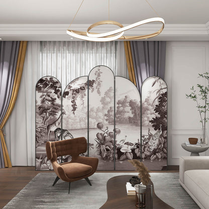 High-End_Customizable_Painted_Embroidered_Jacquard_Screen_B2B_Wholesale_for_Commercial_Spaces_Project_Procurement.Adorable_Pets_in_the_Jade_Forest-海智集-