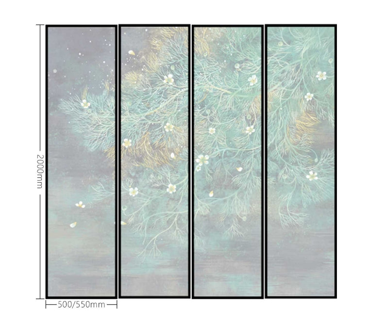 High-End Customizable Painted & Embroidered Jacquard Screen – B2B Wholesale for Commercial Spaces & Project Procurement.Delicate Floating Flowers-海智集-
