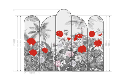 High-End_Customizable_Painted_Embroidered_Jacquard_Screen_B2B_Wholesale_for_Commercial_Spaces_Project_Procurement.Flowers_Competing_in_the_Forest-海智集-