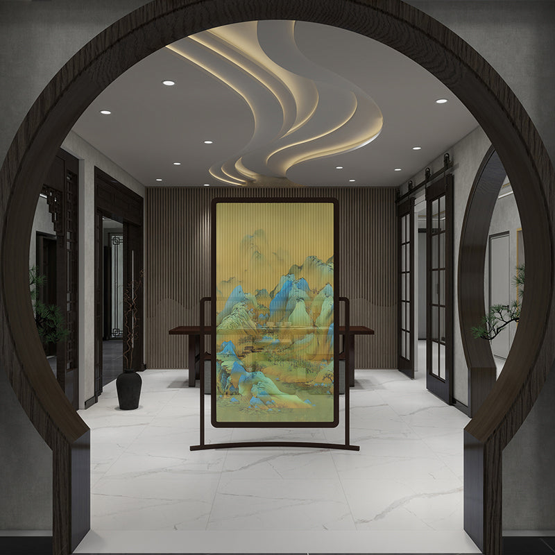 High-End Customizable Painted & Embroidered Jacquard Screen – B2B Wholesale for Commercial Spaces & Project Procurement.Landscapes Stretching for Miles-海智集-