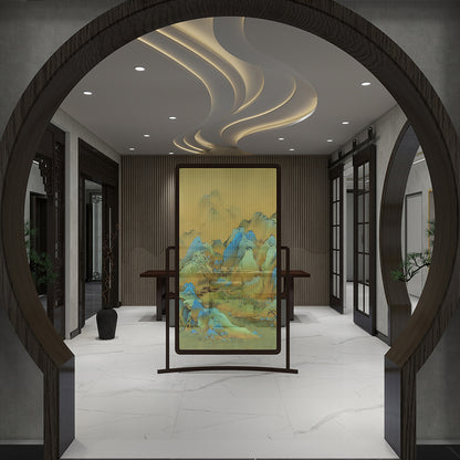 High-End Customizable Painted & Embroidered Jacquard Screen – B2B Wholesale for Commercial Spaces & Project Procurement.Landscapes Stretching for Miles-海智集-
