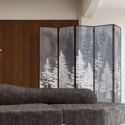 High-End Customizable Painted & Embroidered Jacquard Screen – B2B Wholesale for Commercial Spaces & Project Procurement.Rime - Covered Snowy Forest-海智集-