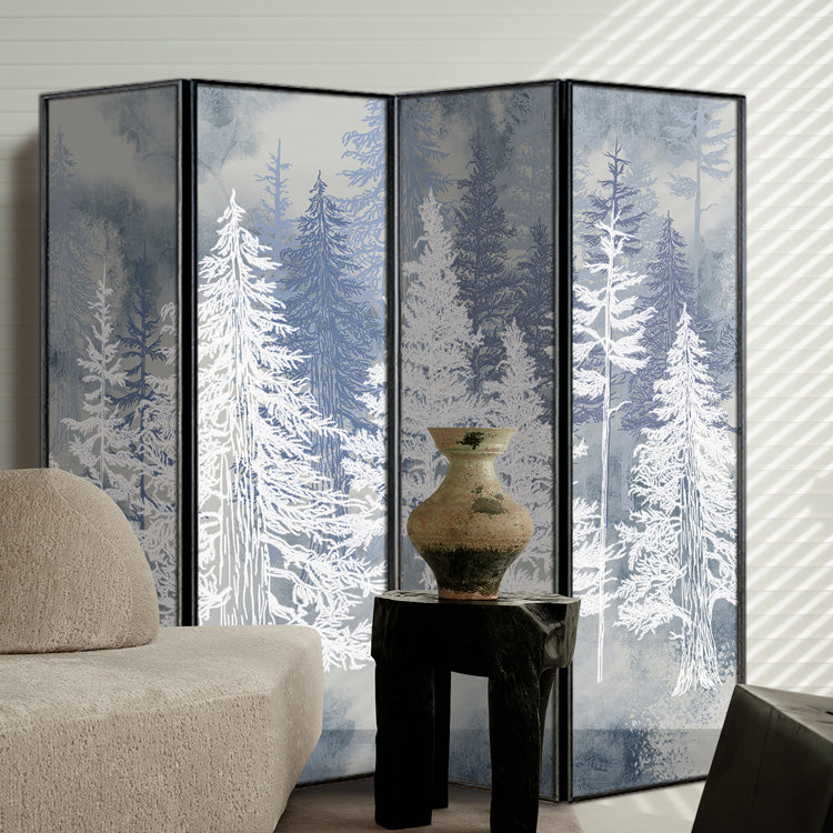 High-End Customizable Painted & Embroidered Jacquard Screen – B2B Wholesale for Commercial Spaces & Project Procurement.Rime - Covered Snowy Forest-海智集-