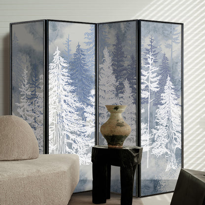 High-End Customizable Painted & Embroidered Jacquard Screen – B2B Wholesale for Commercial Spaces & Project Procurement.Rime - Covered Snowy Forest-海智集-
