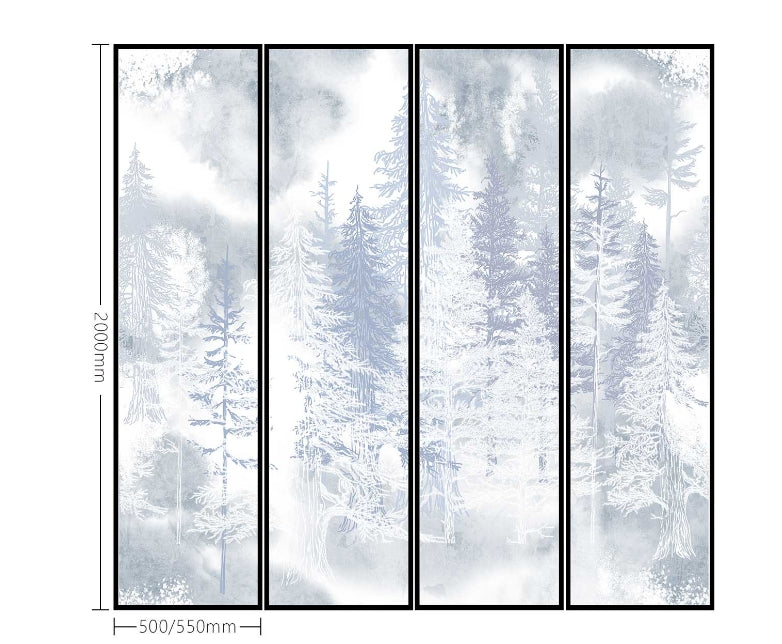 High-End Customizable Painted & Embroidered Jacquard Screen – B2B Wholesale for Commercial Spaces & Project Procurement.Rime - Covered Snowy Forest-海智集-