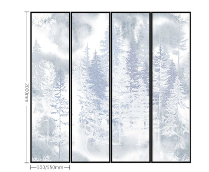 High-End Customizable Painted & Embroidered Jacquard Screen – B2B Wholesale for Commercial Spaces & Project Procurement.Rime - Covered Snowy Forest-海智集-