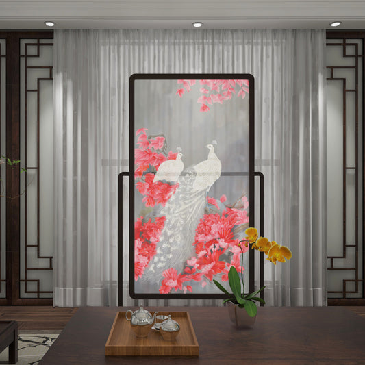 High-End Customizable Painted & Embroidered Jacquard Screen – B2B Wholesale for Commercial Spaces & Project Procurement.Splendid Plumage-海智集-