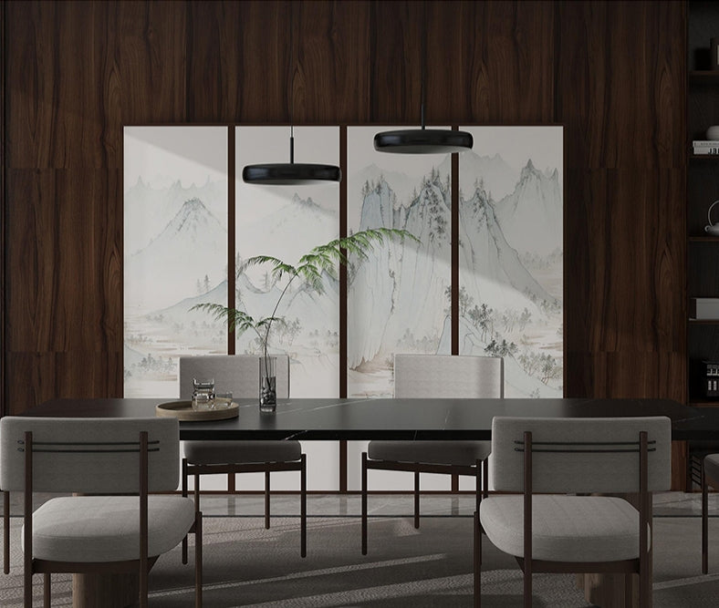 High-End Customizable Painted & Embroidered Jacquard Screen – B2B Wholesale for Commercial Spaces & Project Procurement.Travel Notes in the Cloud - Capped Mountains-海智集-