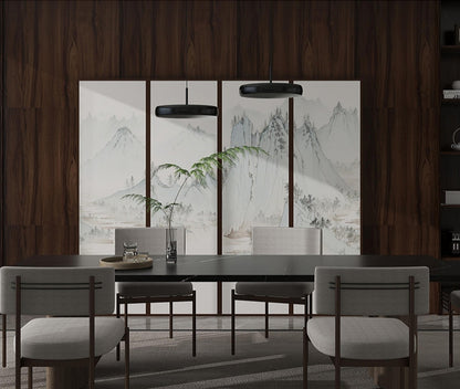 High-End Customizable Painted & Embroidered Jacquard Screen – B2B Wholesale for Commercial Spaces & Project Procurement.Travel Notes in the Cloud - Capped Mountains-海智集-