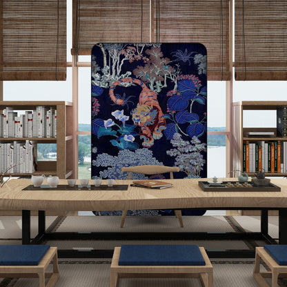 High-End Customizable Painted & Embroidered Jacquard Screen – B2B Wholesale for Commercial Spaces & Project ProcurementDivine Tiger Emerges-海智集-