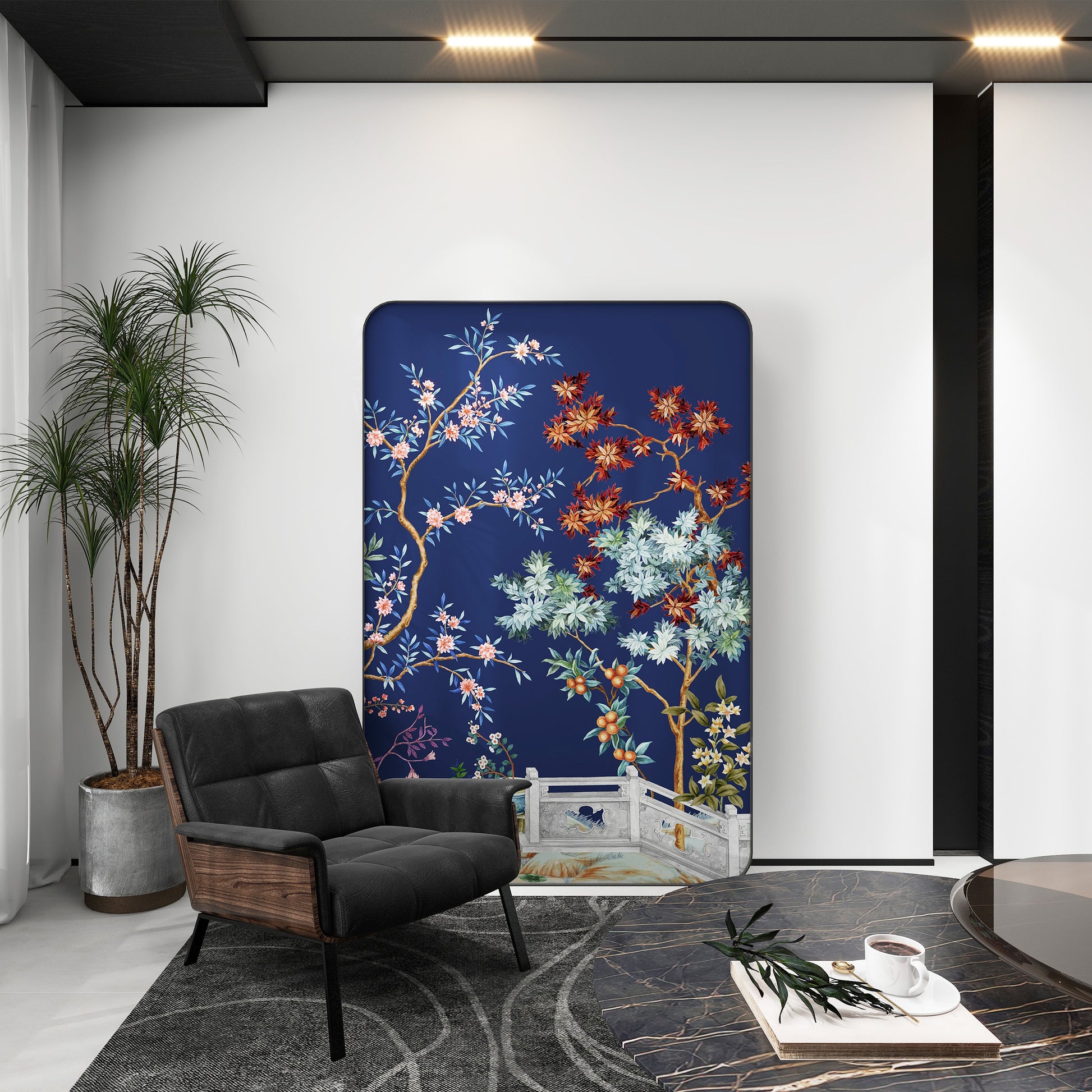 High-End Customizable Painted & Embroidered Jacquard Screen – B2B Wholesale for Commercial Spaces & Project ProcurementFuchun Imperial Garden-海智集-