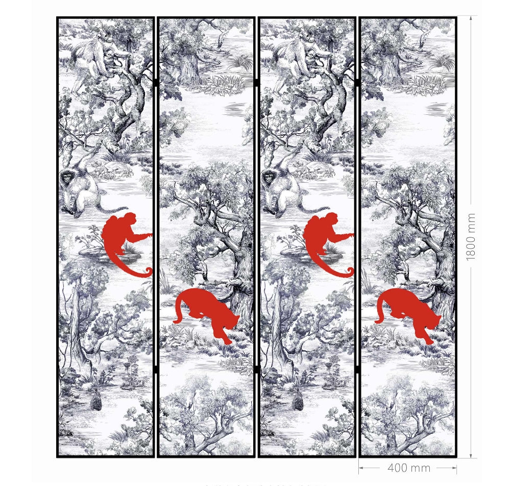 High-End Customizable Painted & Embroidered Jacquard Screen – B2B Wholesale for Commercial Spaces & Project ProcurementJungle Adventure-海智集-