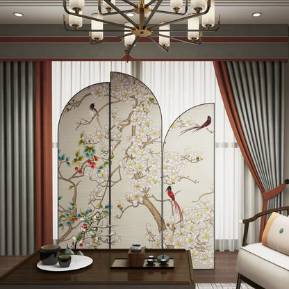 High-End Customizable Painted & Embroidered Jacquard Screen – B2B Wholesale for Commercial Spaces & Project ProcurementNoble Orchids and Graceful Trees-海智集-
