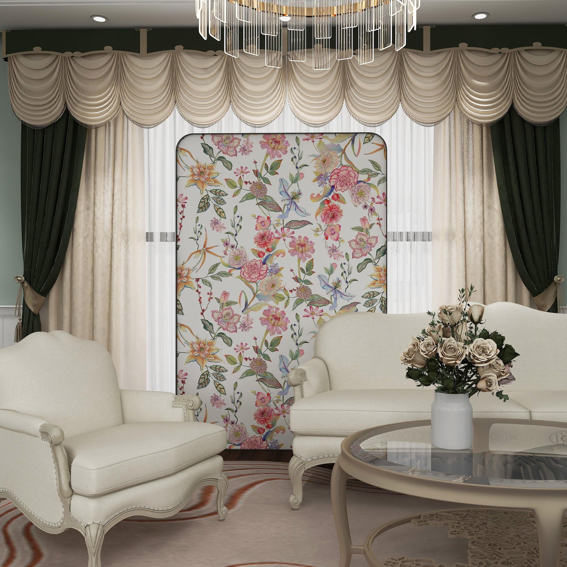 High-End Customizable Painted & Embroidered Jacquard Screen – B2B Wholesale for Commercial Spaces & Project ProcurementSpring Shadows of Hundred Flowers-海智集-
