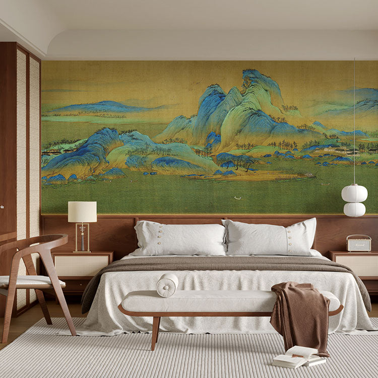 High-End Embroidery Decorative Painting - Suzhou Embroidery with Silk Full-Embroidery Craftsmanship | Commercial Space Soft Decoration Wall Hanging | Bulk Purchases Available with Customizable Patterns and Sizes.A Thousand Miles of Rivers and Mountains-海智集-
