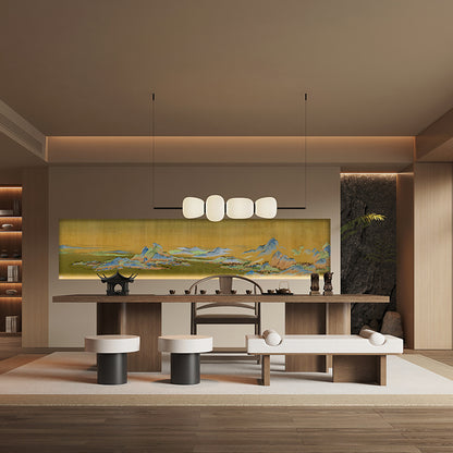 High-End Embroidery Decorative Painting - Suzhou Embroidery with Silk Full-Embroidery Craftsmanship | Commercial Space Soft Decoration Wall Hanging | Bulk Purchases Available with Customizable Patterns and Sizes.A Thousand Miles of Rivers and Mountains-海智集-