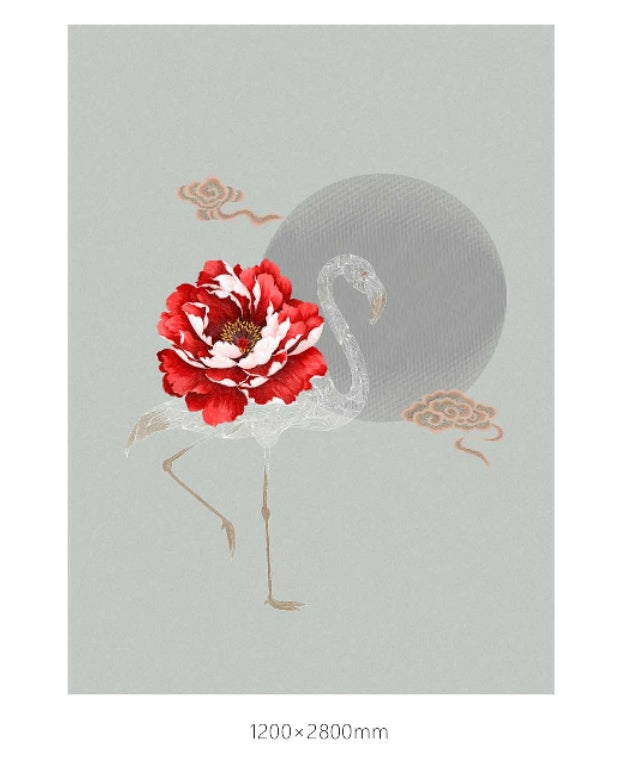 High-End Embroidery Decorative Painting - Suzhou Embroidery with Silk Full-Embroidery Craftsmanship | Commercial Space Soft Decoration Wall Hanging | Bulk Purchases Available with Customizable Patterns and Sizes.Cloud Crane and Peony-海智集-