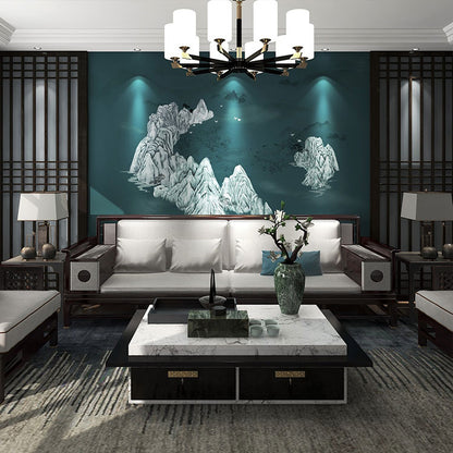 High-End Embroidery Decorative Painting - Suzhou Embroidery with Silk Full-Embroidery Craftsmanship | Commercial Space Soft Decoration Wall Hanging | Bulk Purchases Available with Customizable Patterns and Sizes.Emerald Waters and Verdant Mountains-海智集-