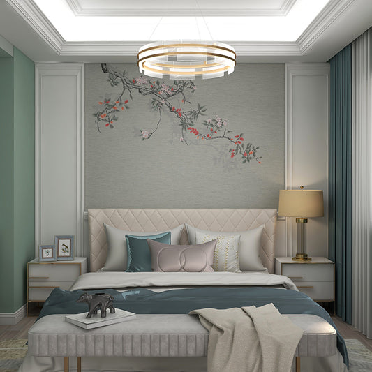 High-End Embroidery Decorative Painting - Suzhou Embroidery with Silk Full-Embroidery Craftsmanship | Commercial Space Soft Decoration Wall Hanging | Bulk Purchases Available with Customizable Patterns and Sizes.Ever Red Leaves and Plums-海智集-