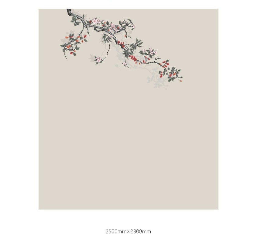 High-End Embroidery Decorative Painting - Suzhou Embroidery with Silk Full-Embroidery Craftsmanship | Commercial Space Soft Decoration Wall Hanging | Bulk Purchases Available with Customizable Patterns and Sizes.Ever Red Leaves and Plums-海智集-