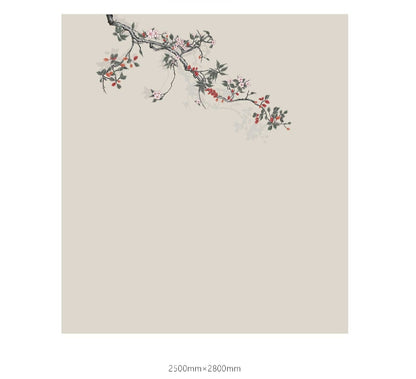 High-End Embroidery Decorative Painting - Suzhou Embroidery with Silk Full-Embroidery Craftsmanship | Commercial Space Soft Decoration Wall Hanging | Bulk Purchases Available with Customizable Patterns and Sizes.Ever Red Leaves and Plums-海智集-