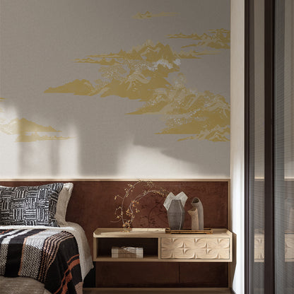 High-End Embroidery Decorative Painting - Suzhou Embroidery with Silk Full-Embroidery Craftsmanship | Commercial Space Soft Decoration Wall Hanging | Bulk Purchases Available with Customizable Patterns and Sizes.Golden Splendor Mountains and Rivers-海智集-