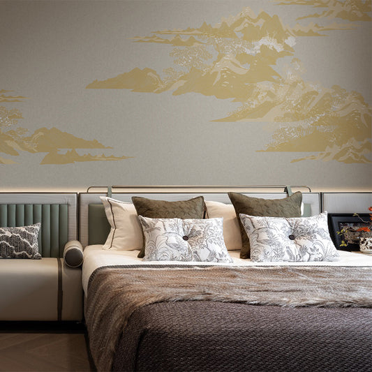 High-End Embroidery Decorative Painting - Suzhou Embroidery with Silk Full-Embroidery Craftsmanship | Commercial Space Soft Decoration Wall Hanging | Bulk Purchases Available with Customizable Patterns and Sizes.Golden Splendor Mountains and Rivers-海智集-