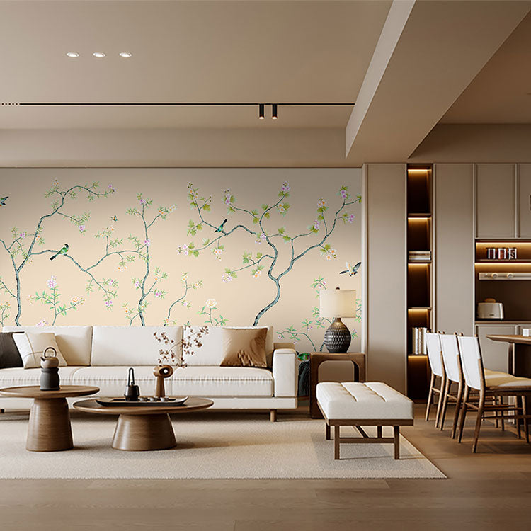 High-End Embroidery Decorative Painting - Suzhou Embroidery with Silk Full-Embroidery Craftsmanship | Commercial Space Soft Decoration Wall Hanging | Bulk Purchases Available with Customizable Patterns and Sizes.Hundred Birds Singing in Chorus-海智集-
