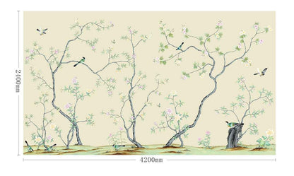 High-End Embroidery Decorative Painting - Suzhou Embroidery with Silk Full-Embroidery Craftsmanship | Commercial Space Soft Decoration Wall Hanging | Bulk Purchases Available with Customizable Patterns and Sizes.Hundred Birds Singing in Chorus-海智集-
