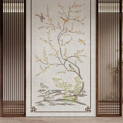 High-End Embroidery Decorative Painting - Suzhou Embroidery with Silk Full-Embroidery Craftsmanship | Commercial Space Soft Decoration Wall Hanging | Bulk Purchases Available with Customizable Patterns and Sizes.Hundred Flowers in Full Bloom-海智集-
