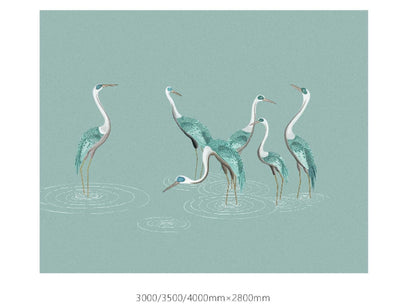 High-End Embroidery Decorative Painting - Suzhou Embroidery with Silk Full-Embroidery Craftsmanship | Commercial Space Soft Decoration Wall Hanging | Bulk Purchases Available with Customizable Patterns and Sizes.Leisurely Clouds and Wild Cranes-海智集-
