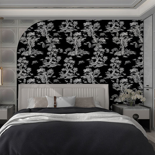 High-End Embroidery Decorative Painting - Suzhou Embroidery with Silk Full-Embroidery Craftsmanship | Commercial Space Soft Decoration Wall Hanging | Bulk Purchases Available with Customizable Patterns and Sizes.Leopard in Prosperous Forest-海智集-