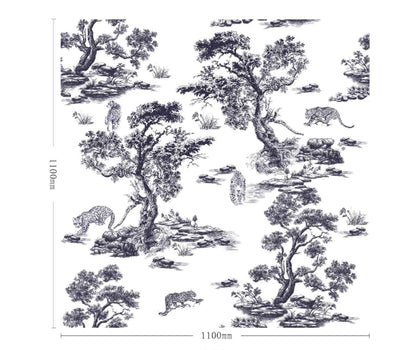 High-End Embroidery Decorative Painting - Suzhou Embroidery with Silk Full-Embroidery Craftsmanship | Commercial Space Soft Decoration Wall Hanging | Bulk Purchases Available with Customizable Patterns and Sizes.Leopard in Prosperous Forest-海智集-