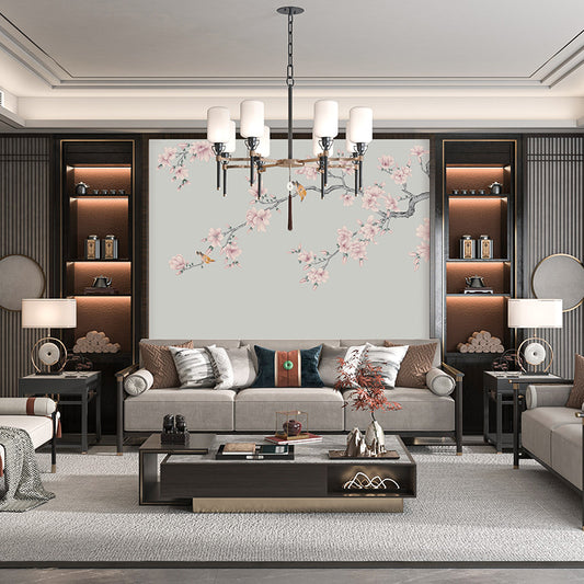 High-End Embroidery Decorative Painting - Suzhou Embroidery with Silk Full-Embroidery Craftsmanship | Commercial Space Soft Decoration Wall Hanging | Bulk Purchases Available with Customizable Patterns and Sizes.Magnolia in Spring Rain-海智集-