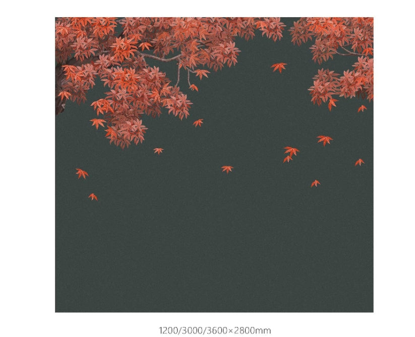 High-End Embroidery Decorative Painting - Suzhou Embroidery with Silk Full-Embroidery Craftsmanship | Commercial Space Soft Decoration Wall Hanging | Bulk Purchases Available with Customizable Patterns and Sizes.Maple Leaves Dancing in the Sky-海智集-