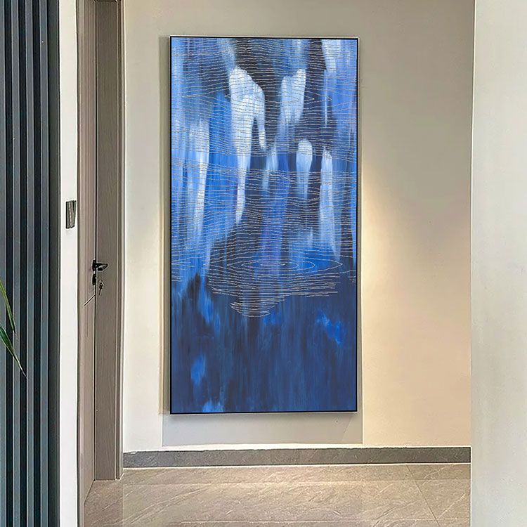 High-End Embroidery Decorative Painting - Suzhou Embroidery with Silk Full-Embroidery Craftsmanship | Commercial Space Soft Decoration Wall Hanging | Bulk Purchases Available with Customizable Patterns and Sizes.Misty Waves Flowing-海智集-