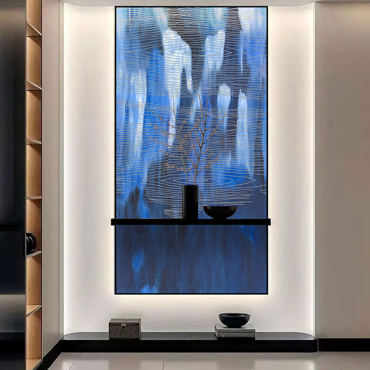 High-End Embroidery Decorative Painting - Suzhou Embroidery with Silk Full-Embroidery Craftsmanship | Commercial Space Soft Decoration Wall Hanging | Bulk Purchases Available with Customizable Patterns and Sizes.Misty Waves Flowing-海智集-
