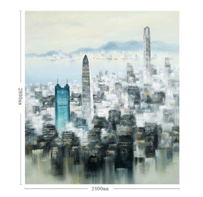 High-End Embroidery Decorative Painting - Suzhou Embroidery with Silk Full-Embroidery Craftsmanship | Commercial Space Soft Decoration Wall Hanging | Bulk Purchases Available with Customizable Patterns and Sizes.Modern Metropolis-海智集-